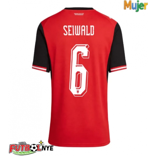 Camiseta Austria Nicolas Seiwald #6 Primera Equipación para mujer Mundial 2026 manga corta